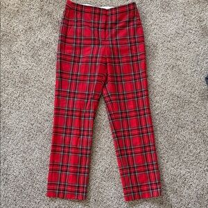 JCrew Red Plaid Pants
